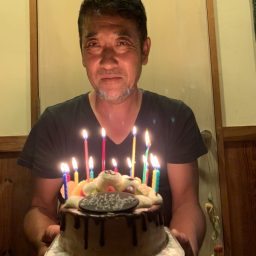社長と誕生日ケーキ
